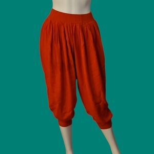 VTG CACHE 1980s Linen Harem Style Cropped High Waist Baddie Pants